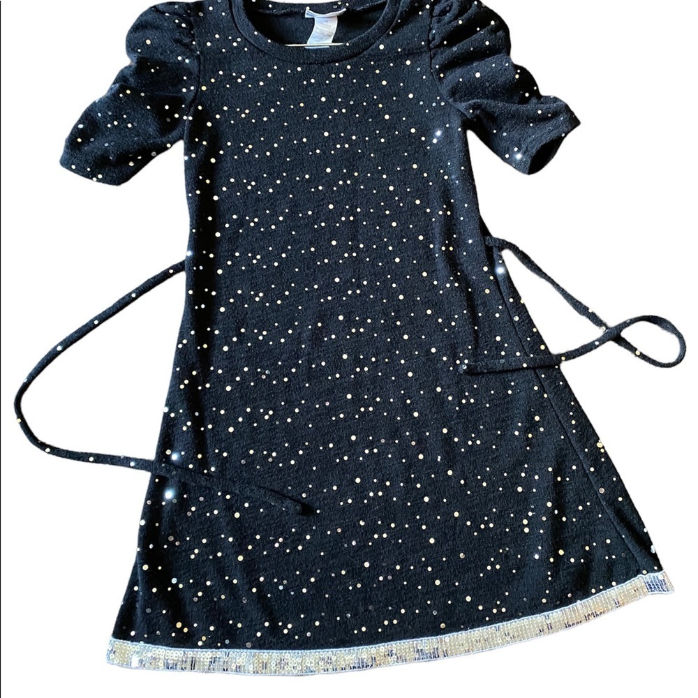 Jenny and me Girls special occasion black sequin dress size 10